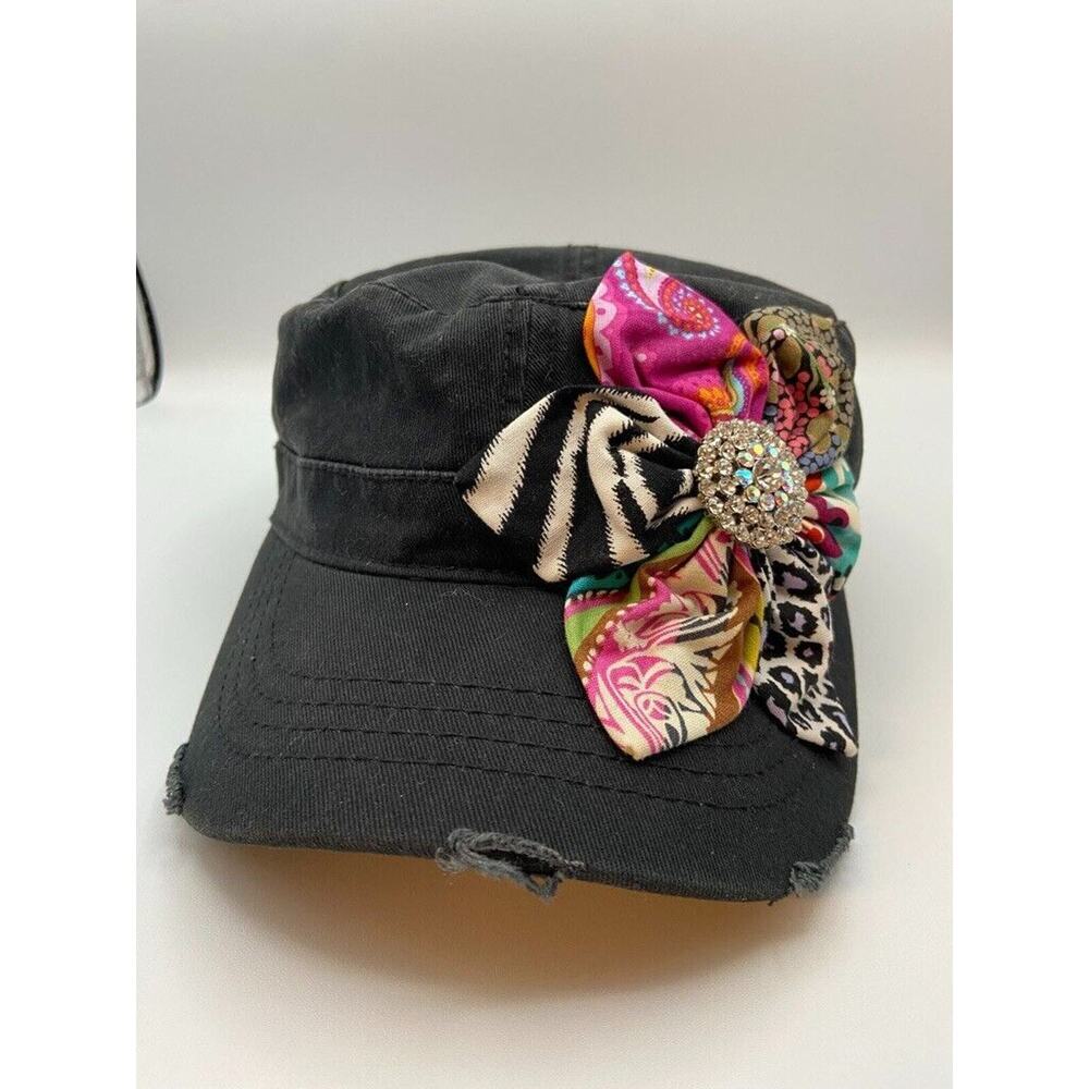 hats for women something special, multicolored flower with bling